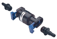 Flojet 01752352C Inline Fixed Water Pressure Regulator (15 PSI, Quick Connect Ports, 3/8